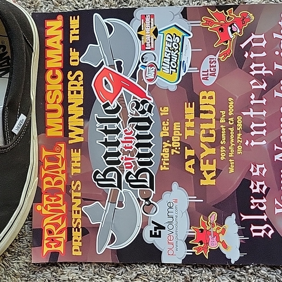 2005 Rare Promo Poster for Van's Warped Tour - Ernie Ball Battle of the Bands - Picture 2 of 3